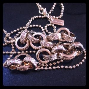 Coach Gold Hoops Gems Necklace - NWOT